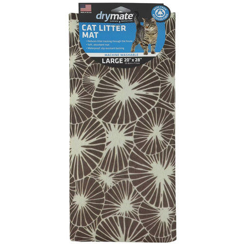 Cat Litter Trapping Mat  Flowers Gray