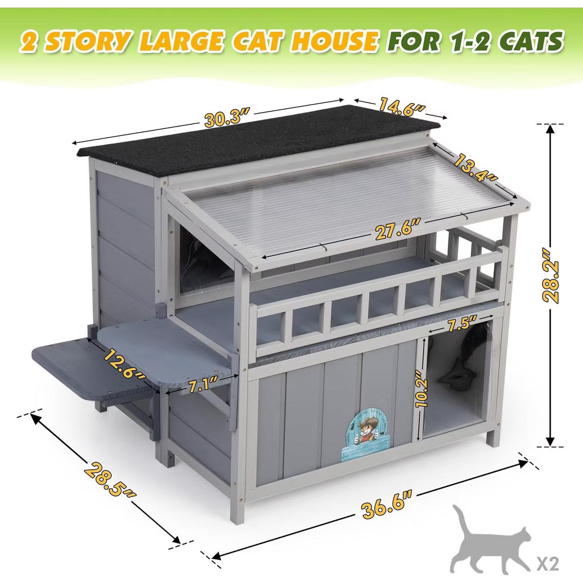 Outdoor Cat House Gray