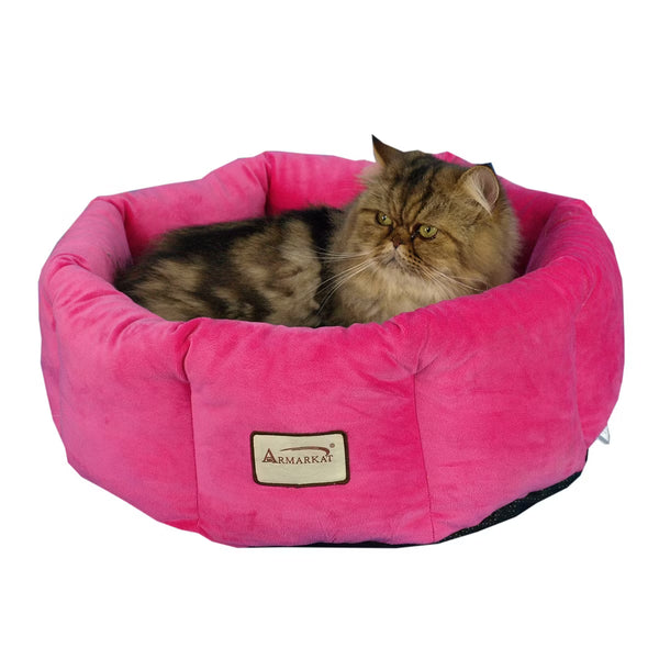 Cat Bed Warm Pet cuddle bed, Pink