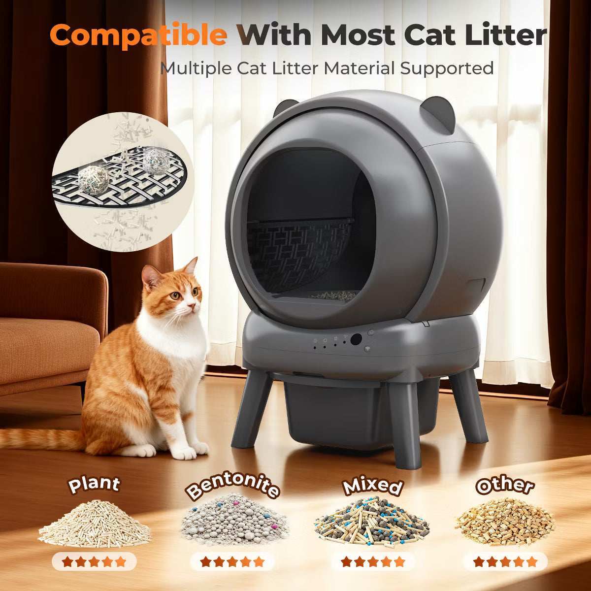 Self Cleaning Litter Box with App Control