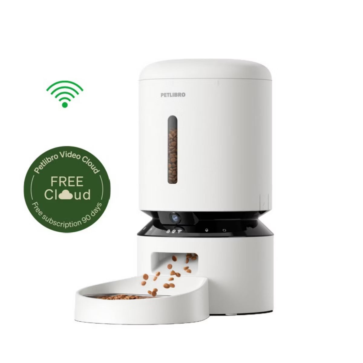 5L Dog and Cat Feeder with Granary Camera - White