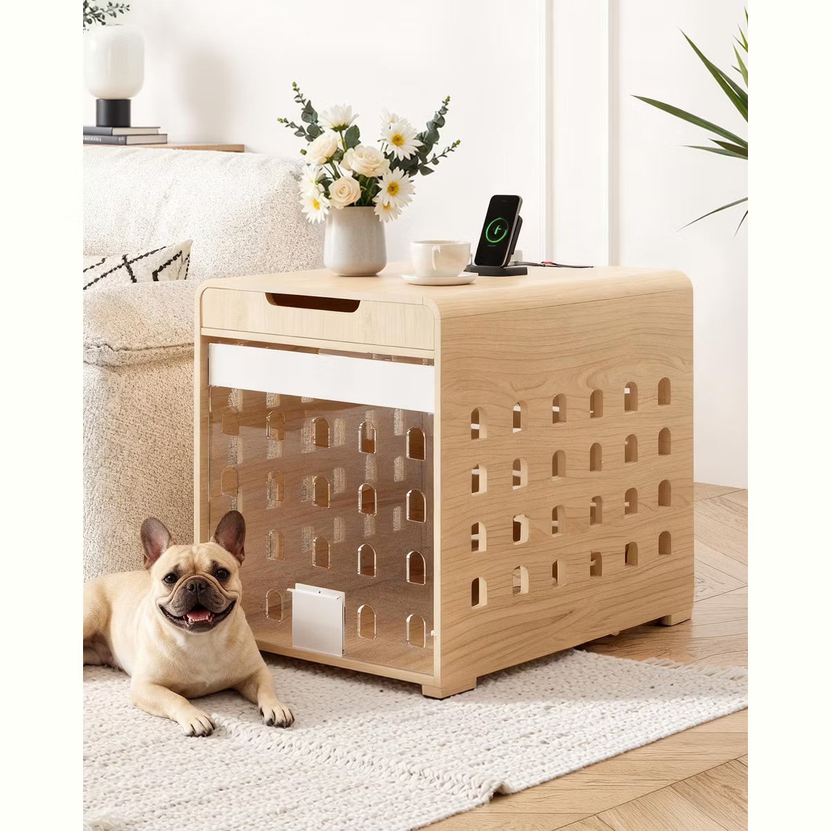 Modern Dog Crate Furniture End Table