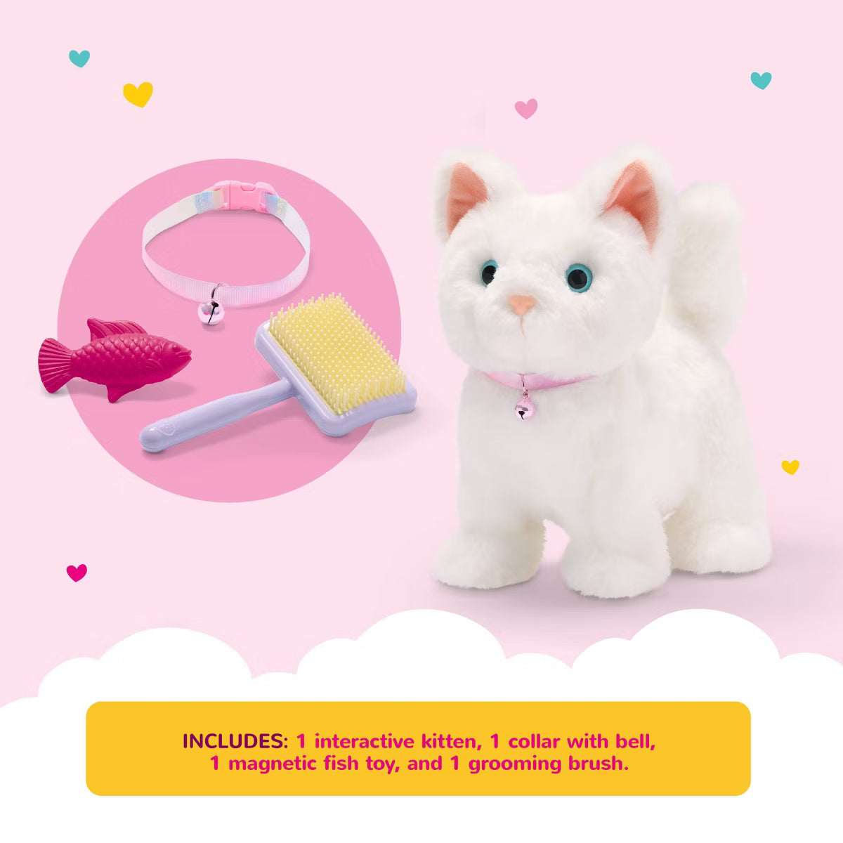 Playful Paws Purring Kitten Walking and Meowing Electronic Interactive Toy Pet Cat Plush with Realistic Sounds and Touch