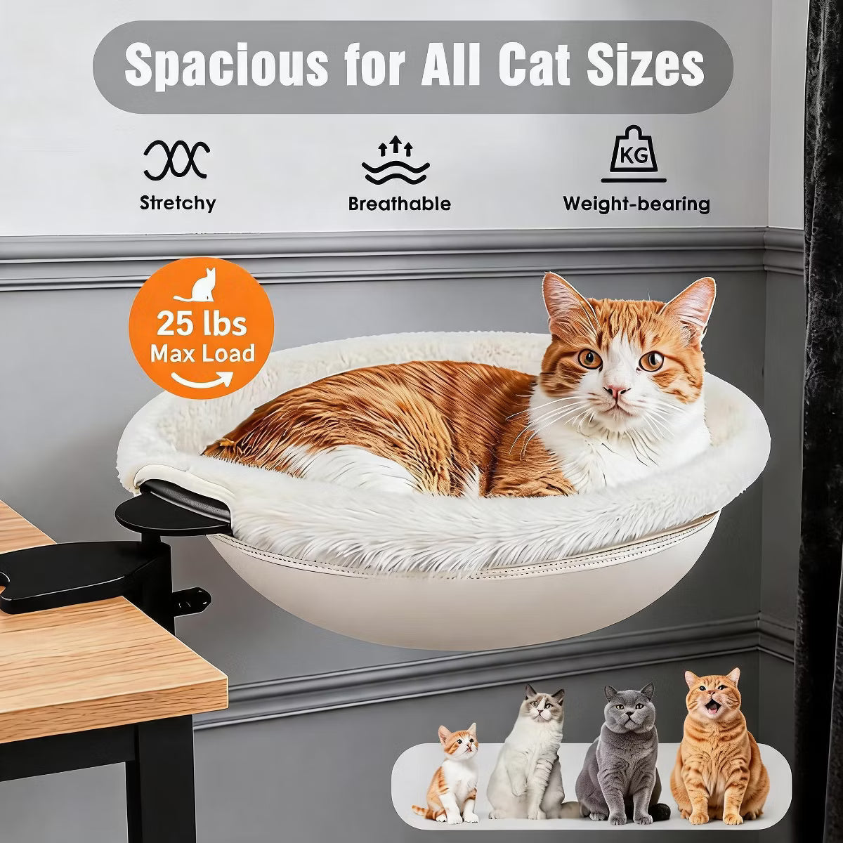Round Rotating Cat Bed & Cat Table Bed