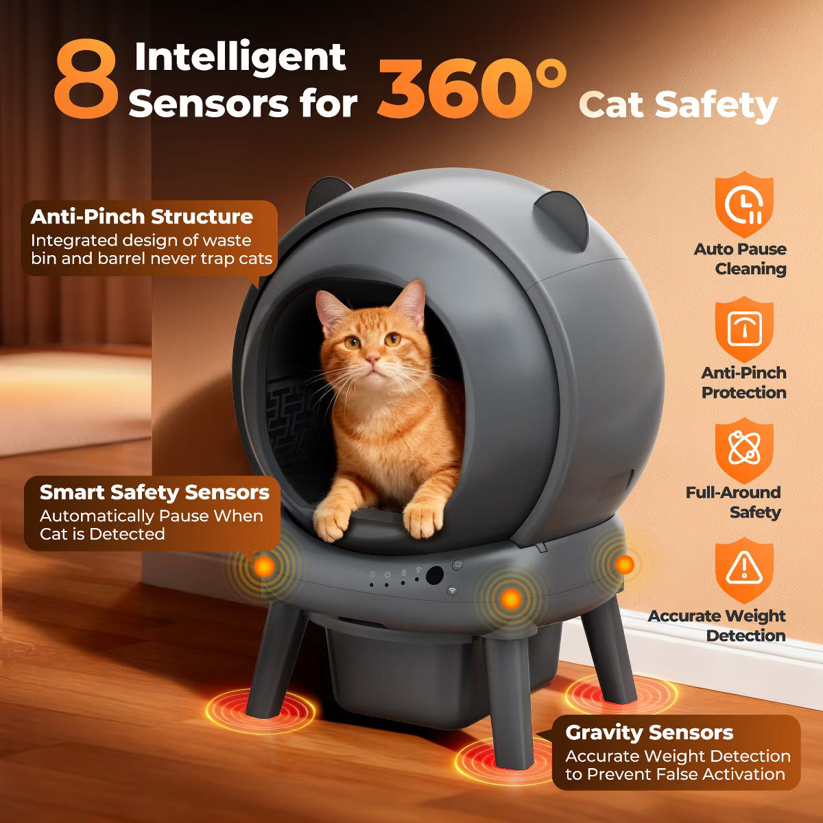 Self Cleaning Litter Box with App Control