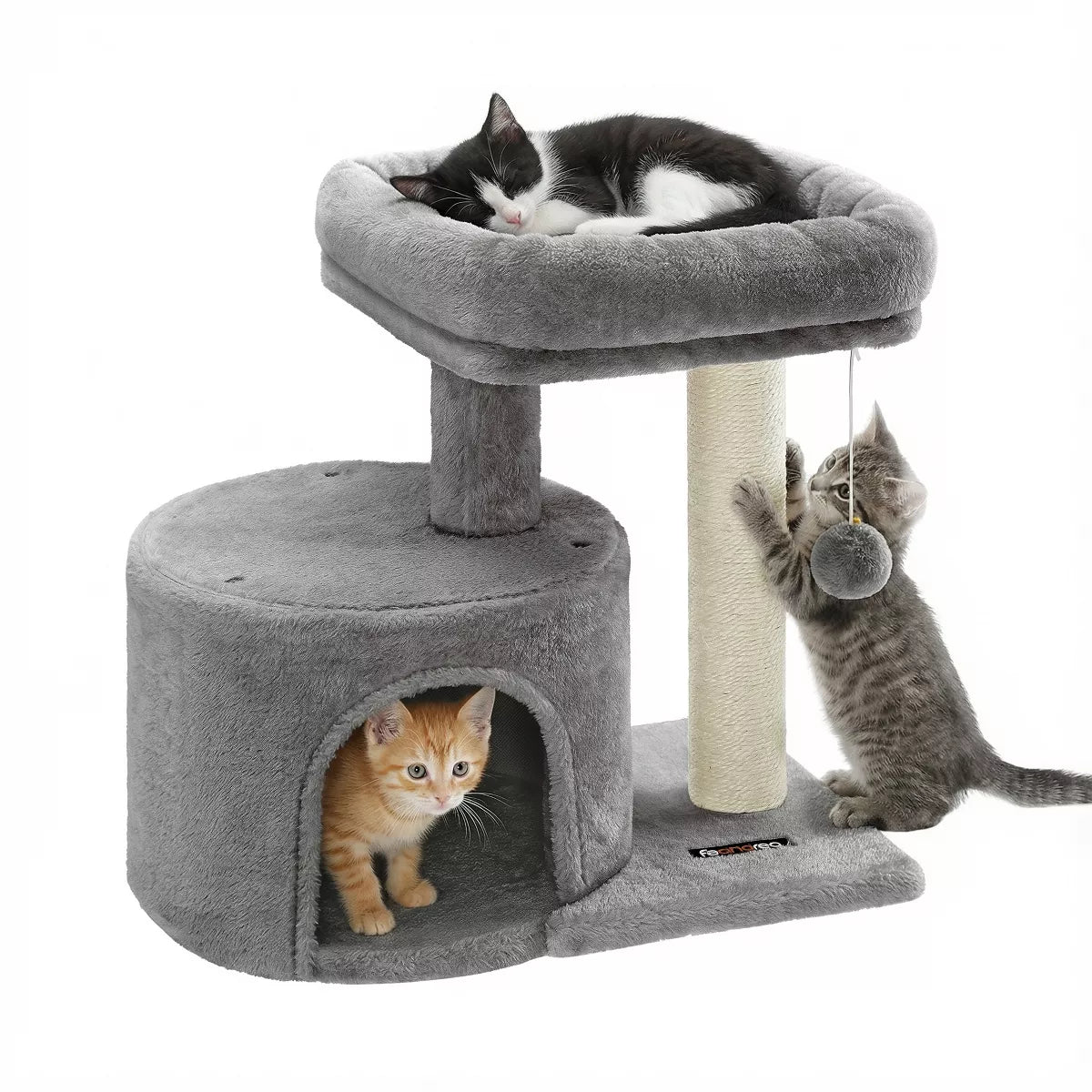 Cat Tree Tower with Sisal Scratching Post, Cat Condo with Padded Perch,