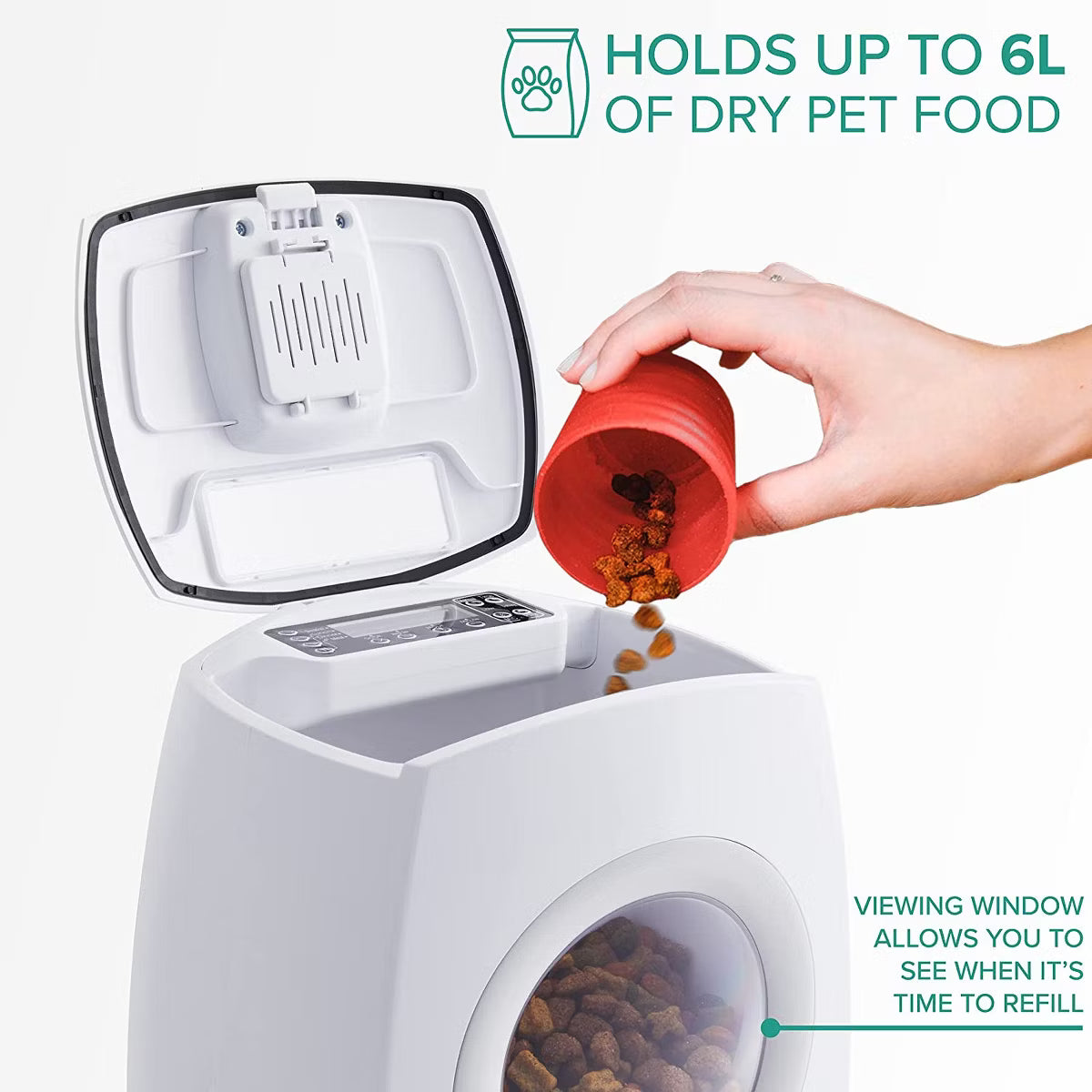 Automatic Pet Feeder W/Portion Control, Voice Recorder,