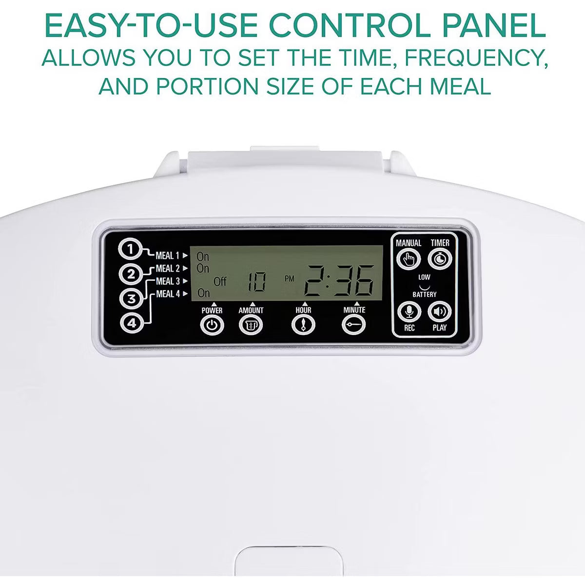 Automatic Pet Feeder W/Portion Control, Voice Recorder,