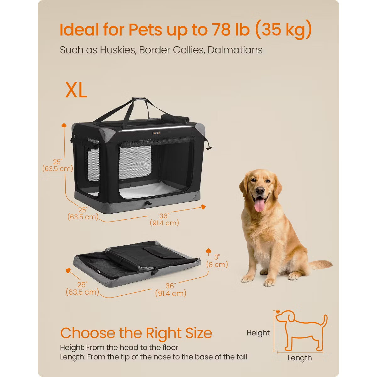 Portable Oxford Fabric Pet Travel Crate