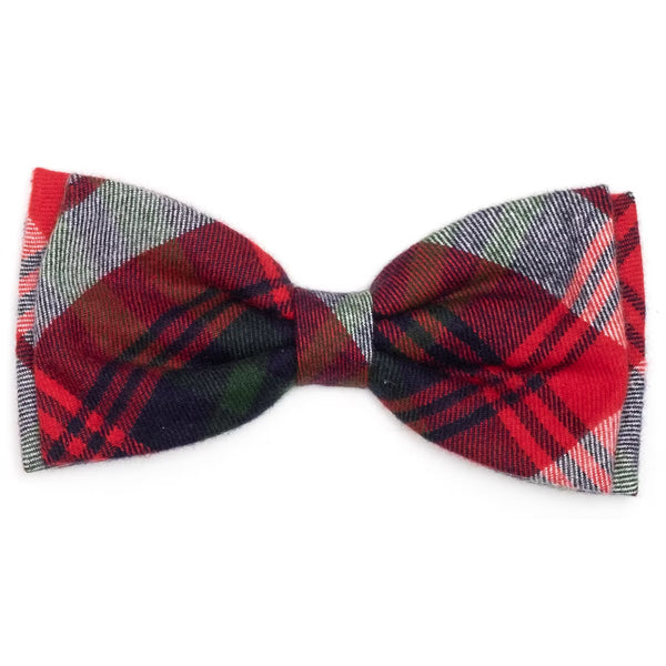 Red/Green/Navy Plaid Bow Tie Adjustable Collar Attachment Accessory