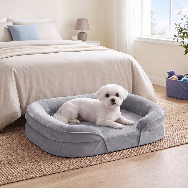 Orthopedic Dog Sofa Bed with Egg Crate Foam and Washable Flannelette Fabric Cover, 29.9 x 20.1 x 7.1 inches,