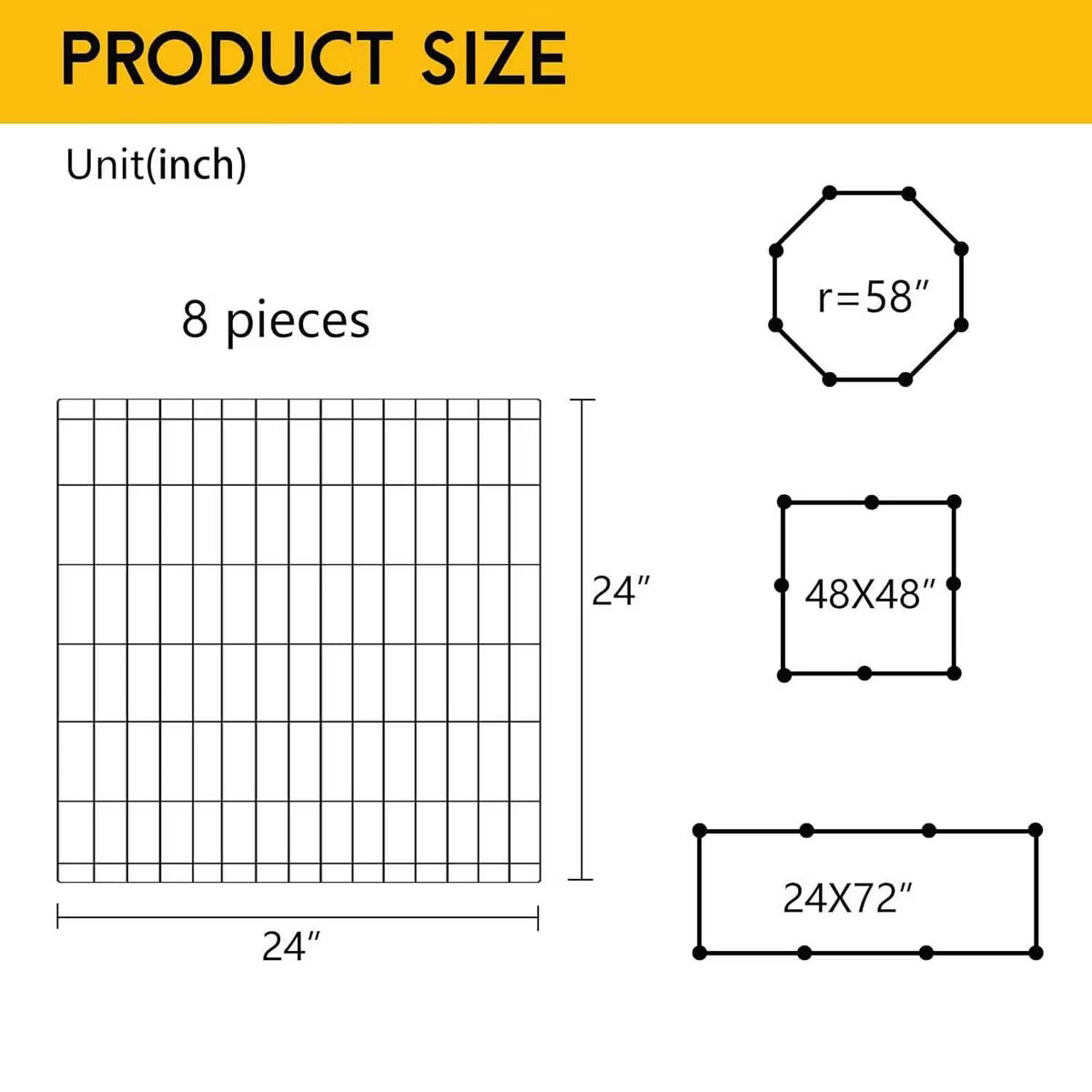 24 Inch Dog Pen 8 Panel Dog Playpen Indoor Outdoor