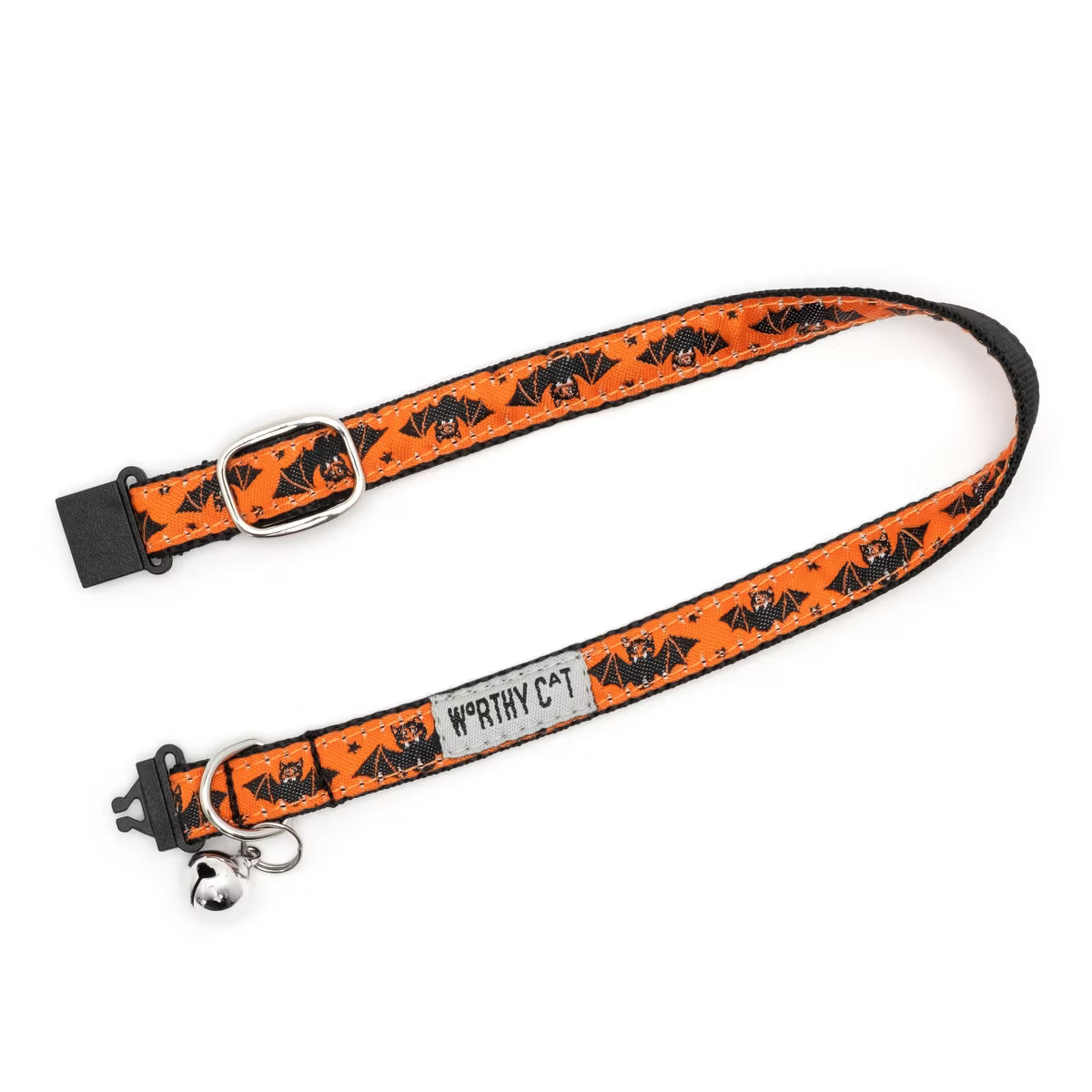 Batty Adjustable Halloween Cat Collar Orange