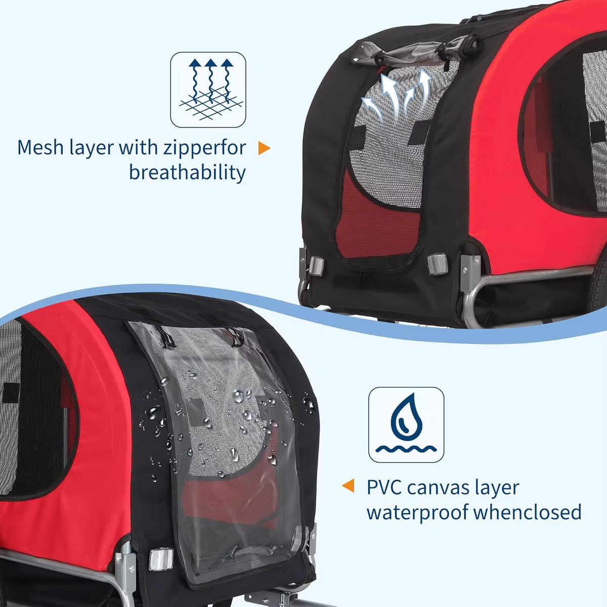 Dog Bike Trailer for Medium & Large Dogs - 2 in 1 Convertible Jogger Stroller with Universal Hitch