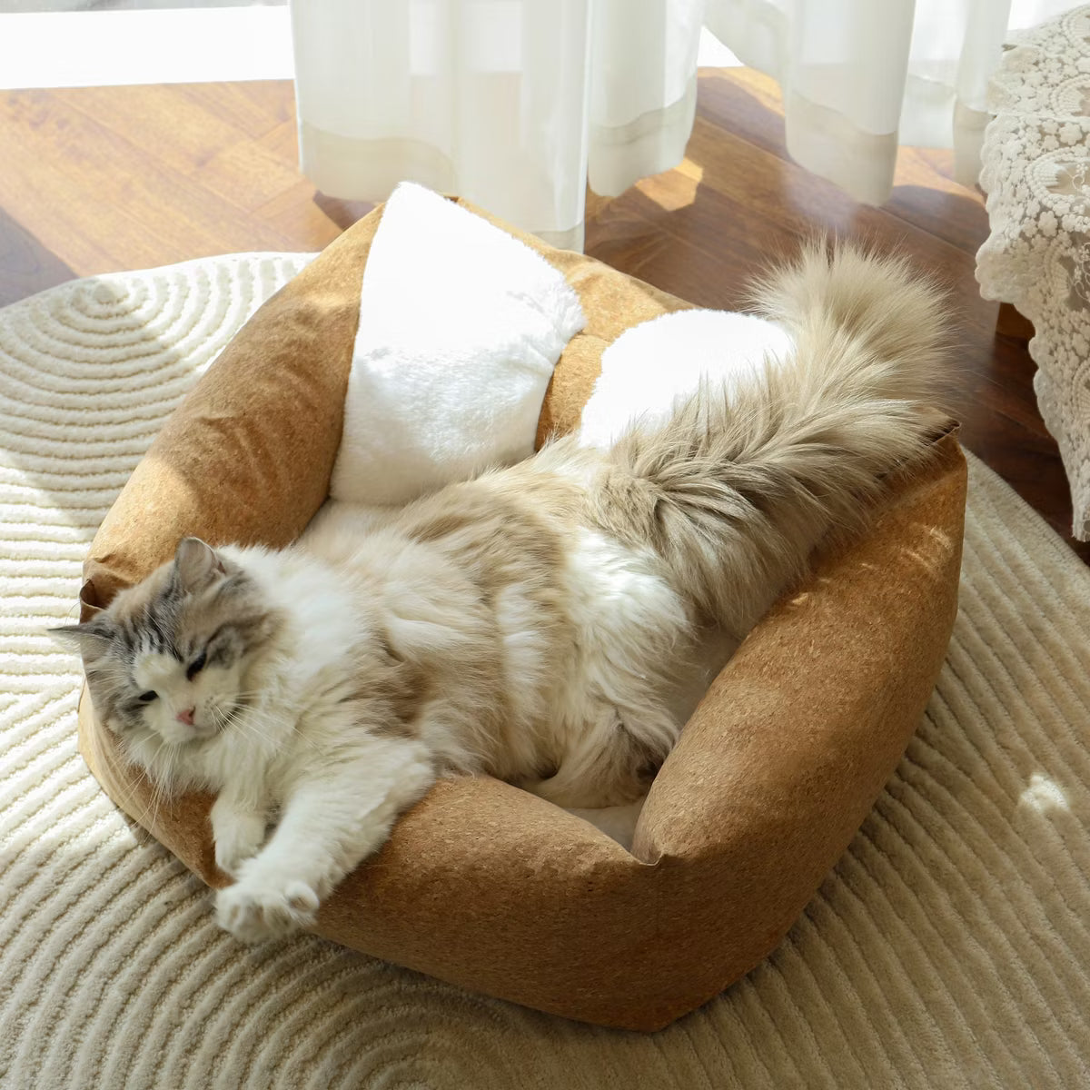Anti-Fur Plush Cat Bed