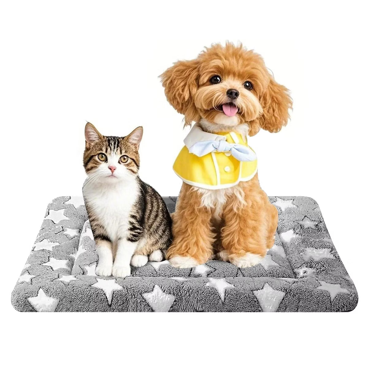 30x20 Inch Gray Washable Dog Bed - Plush Non-Slip