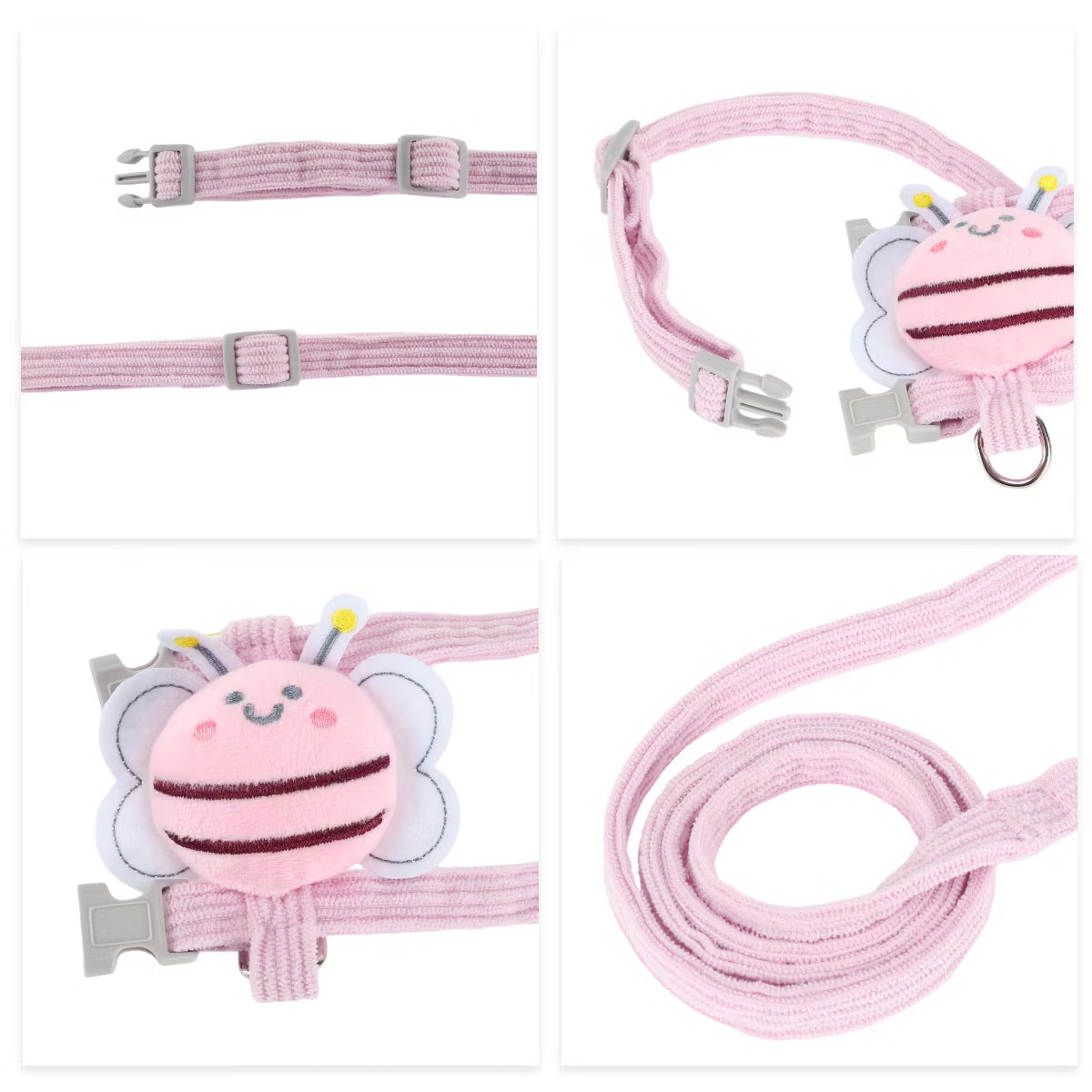 Cat Harness and Leash Set Pink S