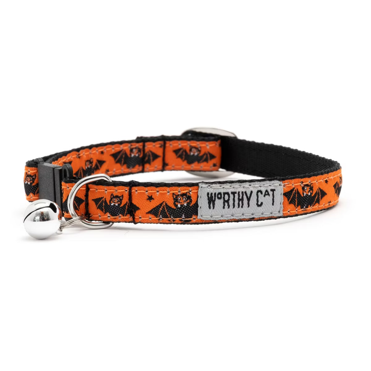 Batty Adjustable Halloween Cat Collar Orange
