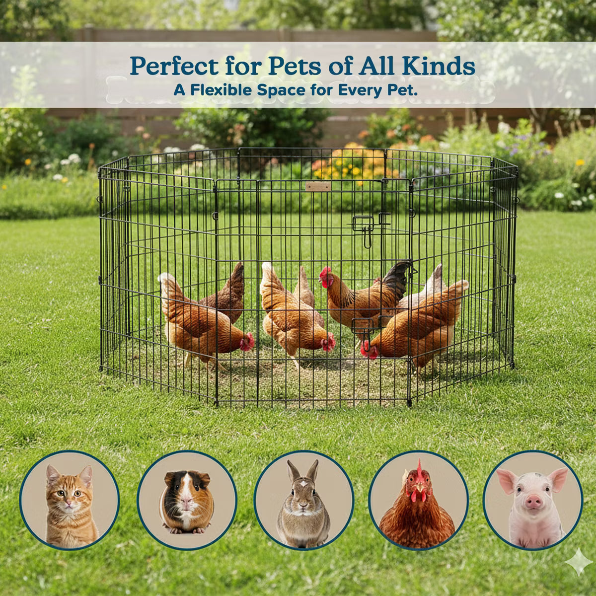 Indoor/Outdoor Foldable Dog Playpen