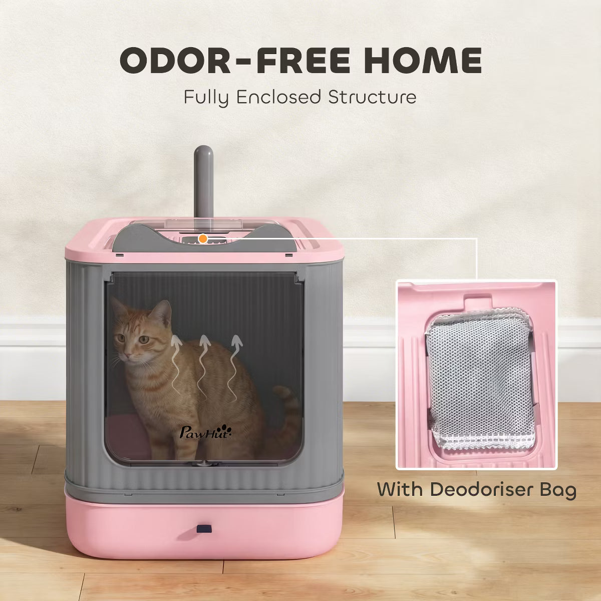 Cat Litter Box with Lid, Enclosed Litter Box for Medium Cats