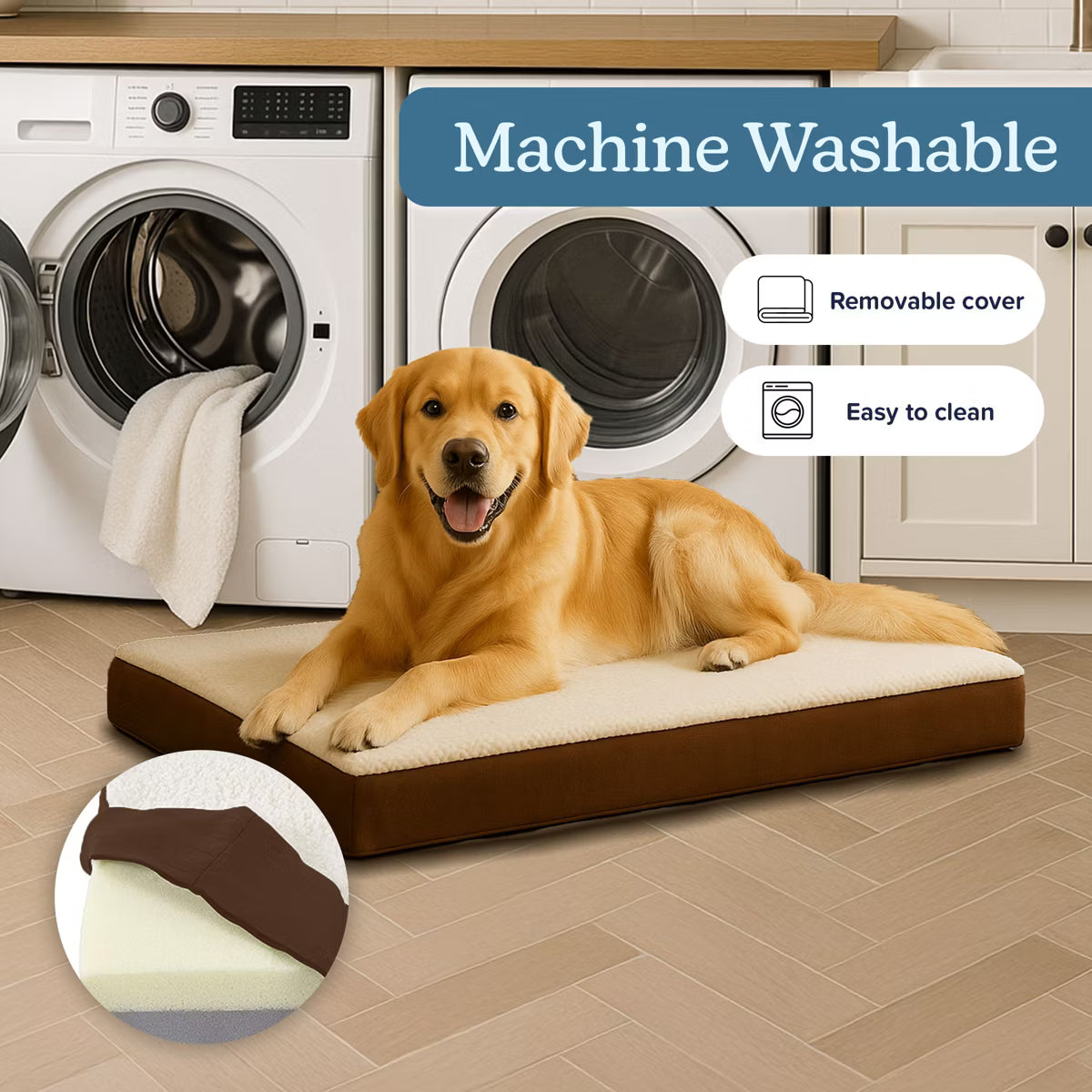 Pet Adobe 2-Layer 36x27 Orthopedic Dog Bed