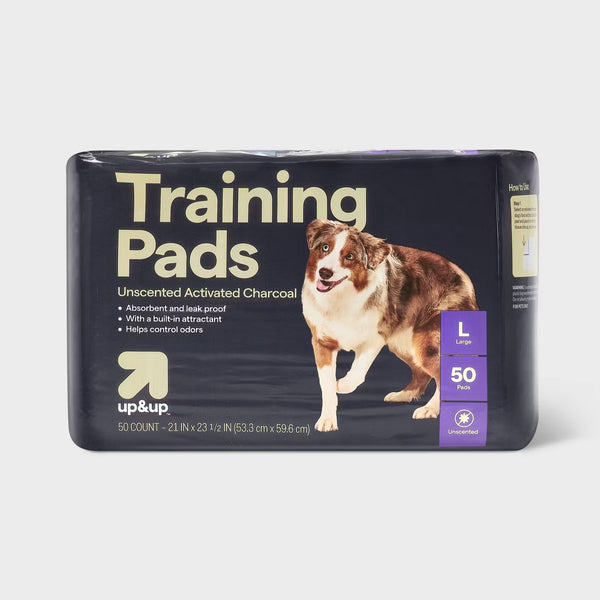 Dog Unscented Activated Charcoal Training Pads - L - 50ct