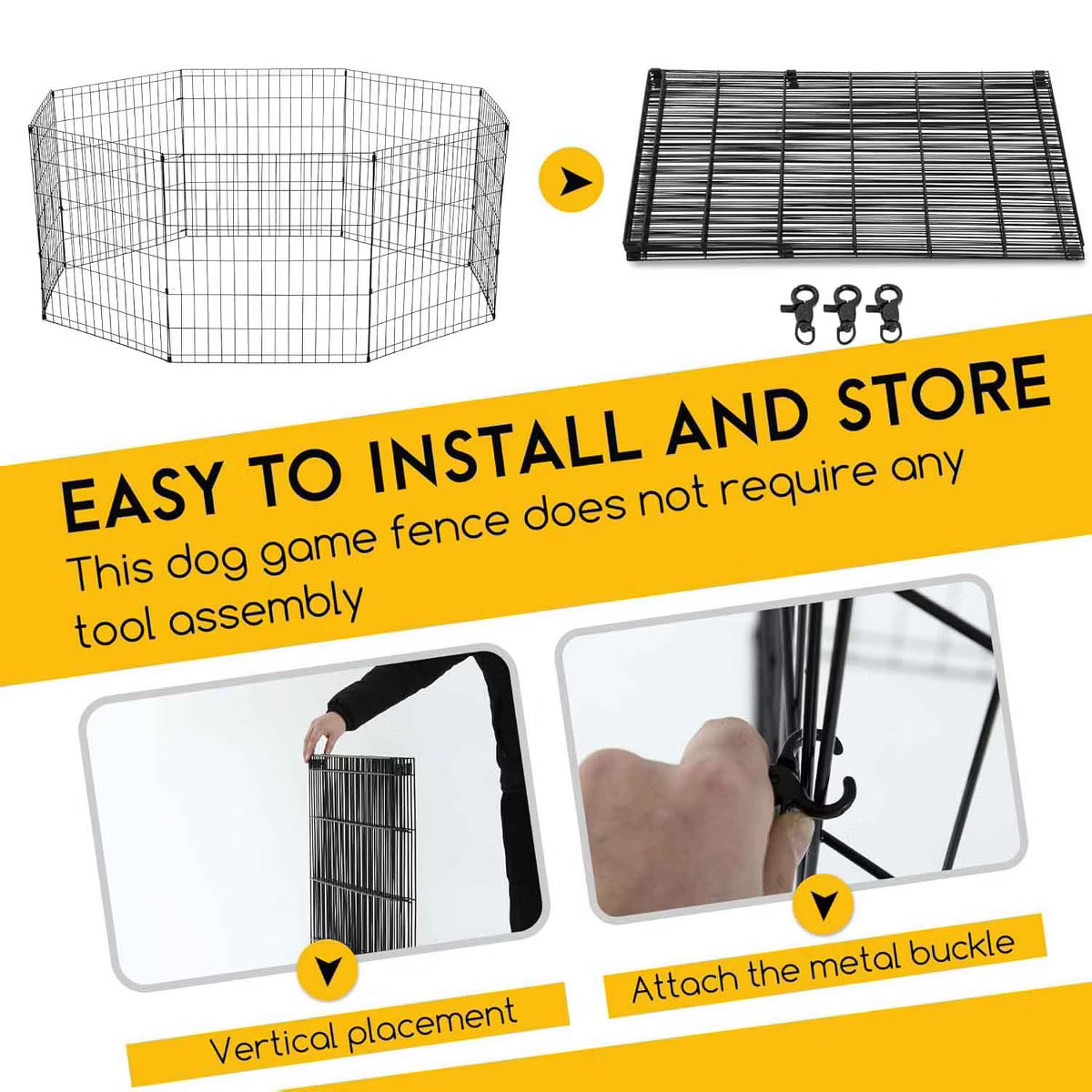 24 Inch Dog Pen 8 Panel Dog Playpen Indoor Outdoor