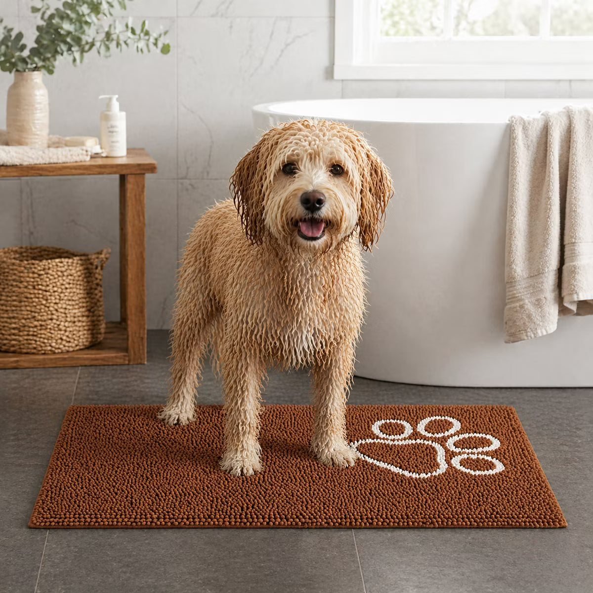 Drying Microfiber Anti-Skid and Machine Washable Dog Mat Pet Bed - 2 P