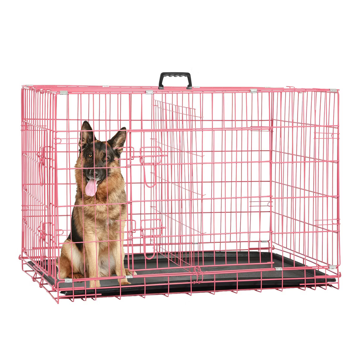 36in Dog Crates for Dogs Folding Mental Wire Crates Dog Kennels Pet Crate with Removable Tray and Handle,