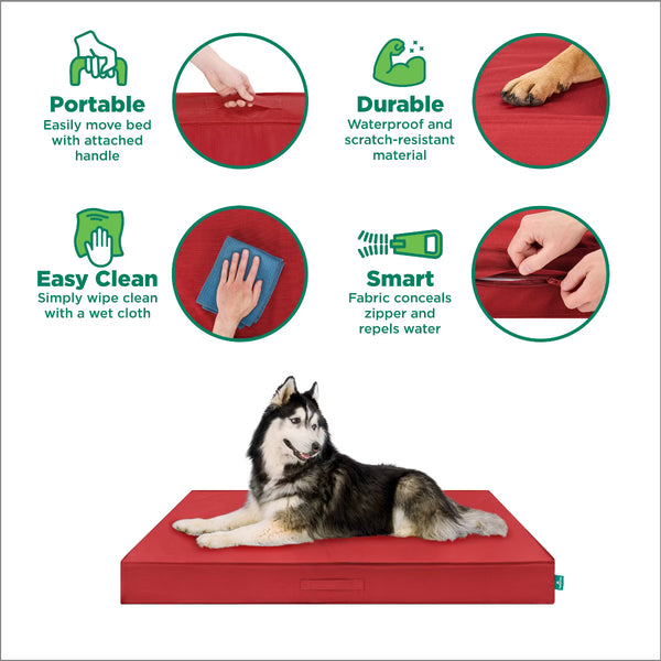Jumbo Orthopedic Dog Bed – Indoor/Outdoor Water-Resistant Mattress Pet Bed
