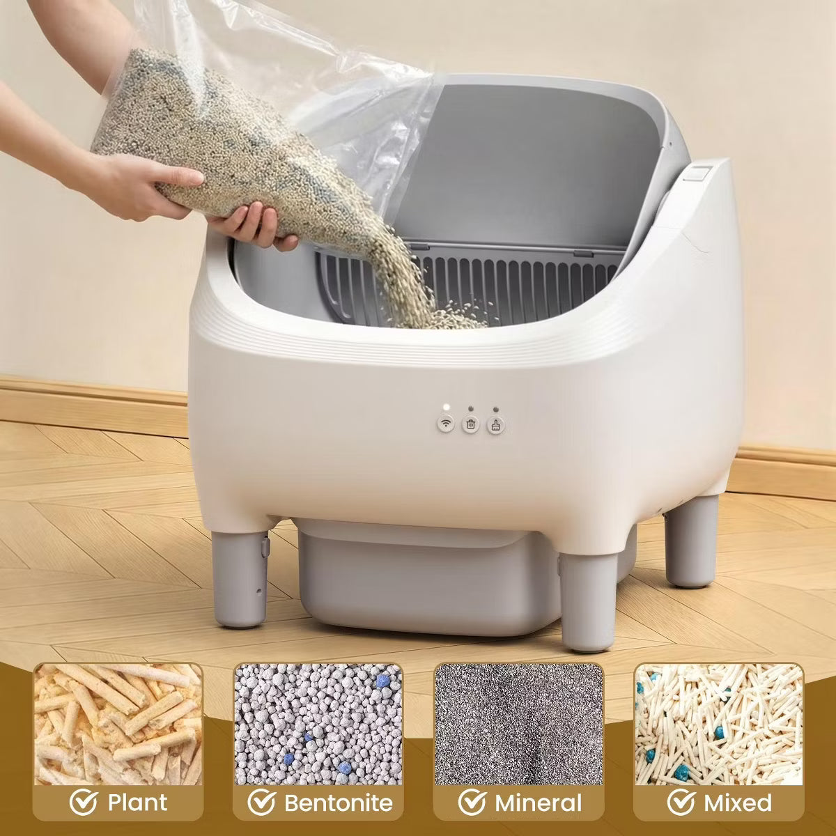 -Cleaning Cat Litter Box with App Control And Safety Sensors