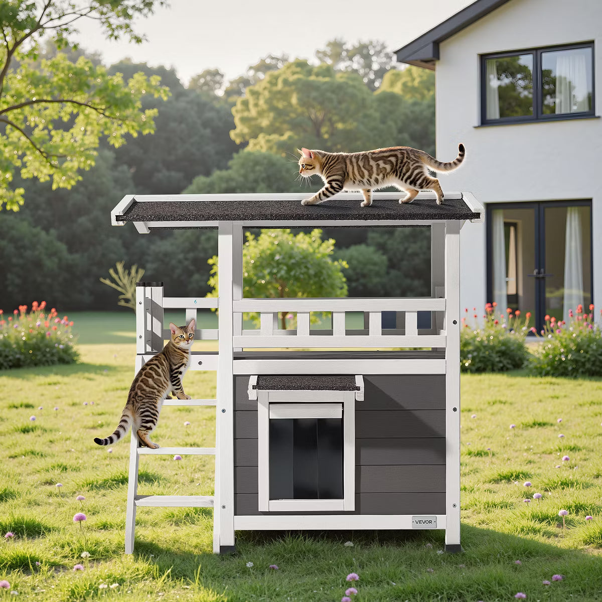 Outdoor Cat House Gray