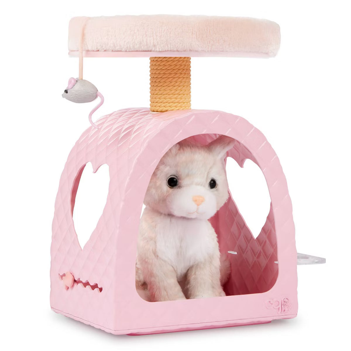 Purrfect Retreat Pink Cat House Tree Condo with Bed,