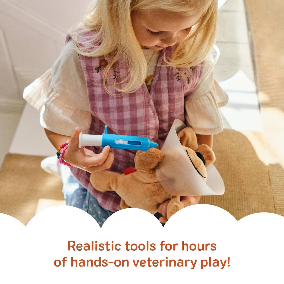 Examine and Treat Pet Vet Pretend Play Set With Plush Dog And Cat (24 Pcs)