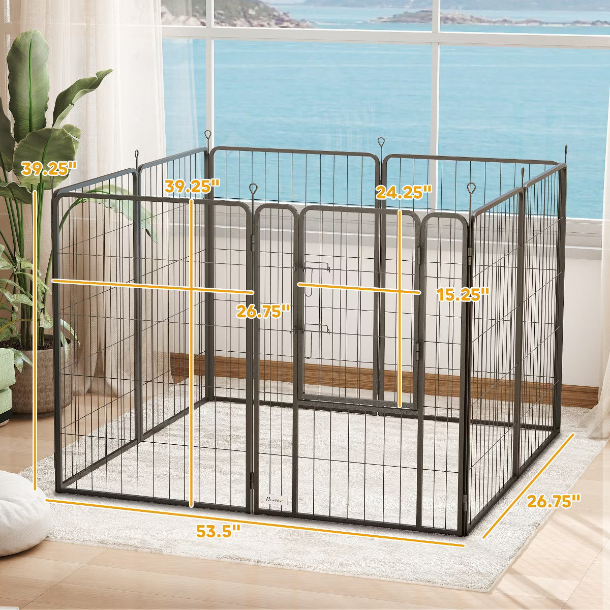39-Inch Exercise Pen Heavy Duty Dog Playpen Eight Panel