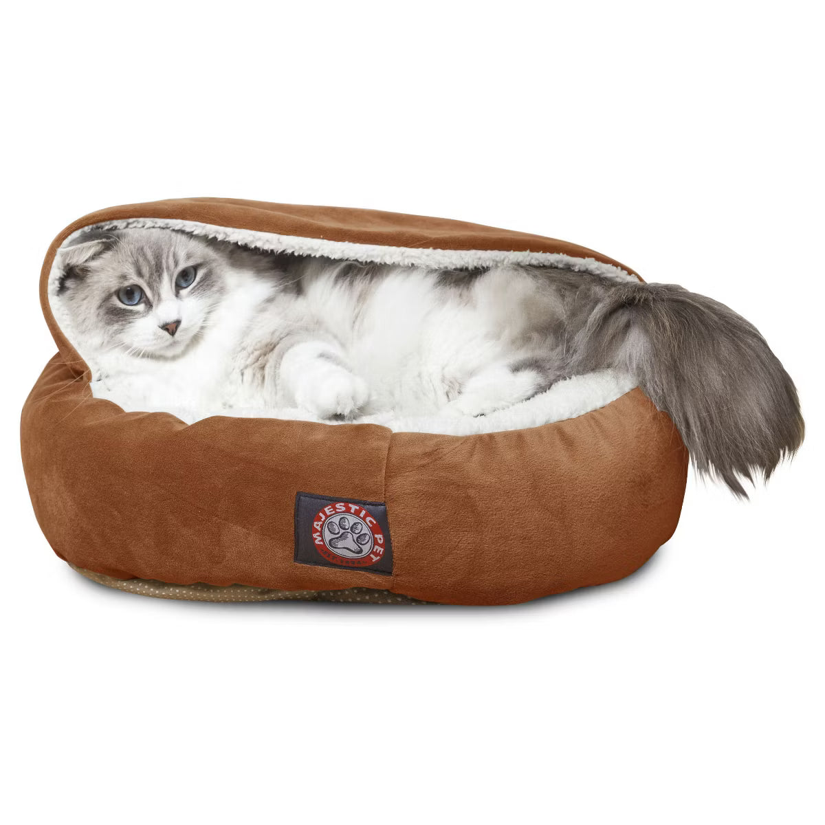 Suede Canopy Cat Bed - Rust - Small - S