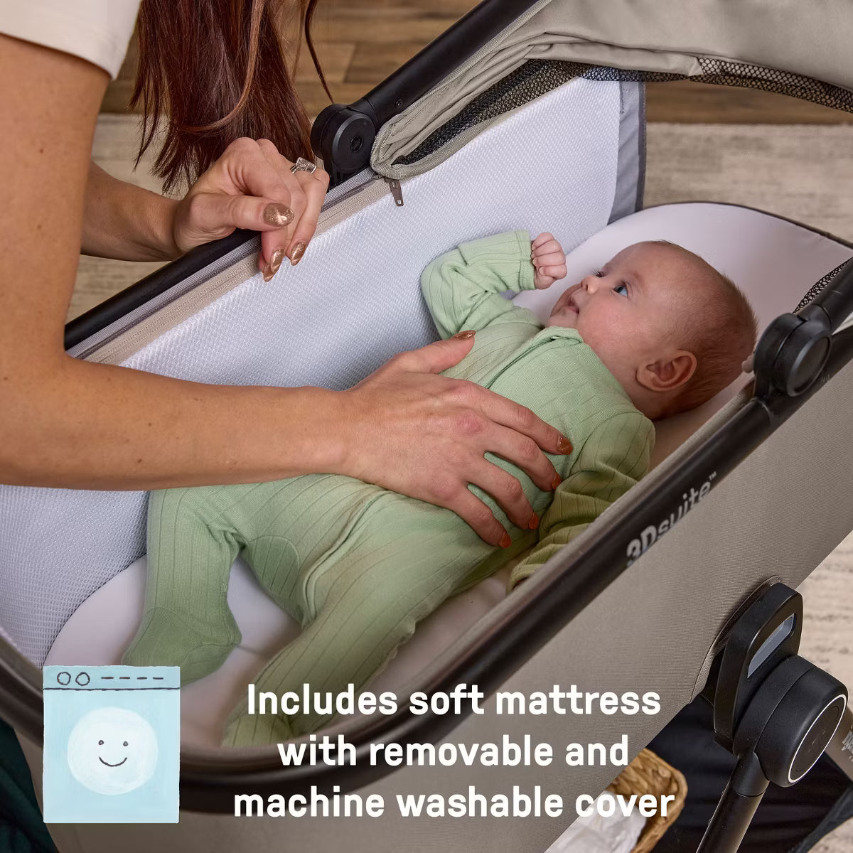 3DSuite DualDock Carry Cot, Portable Baby Bassinet for Stand or Stroller
