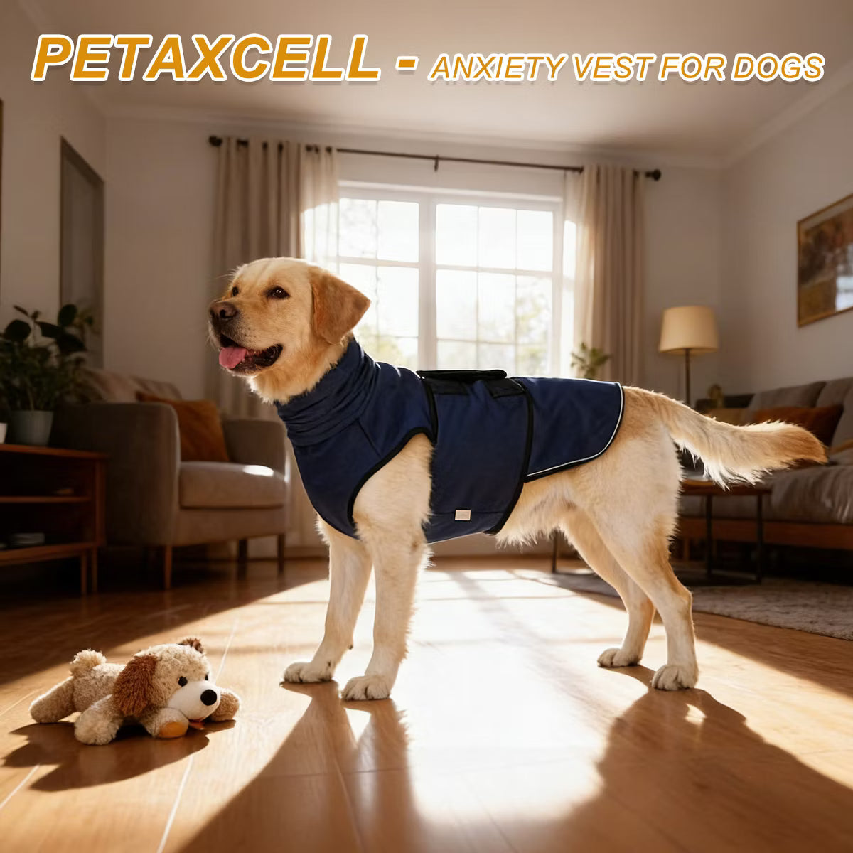 Breathable Adjustable Dog Anxiety Calming Hoodie for Thunder Fireworks Separation Dark Blue S