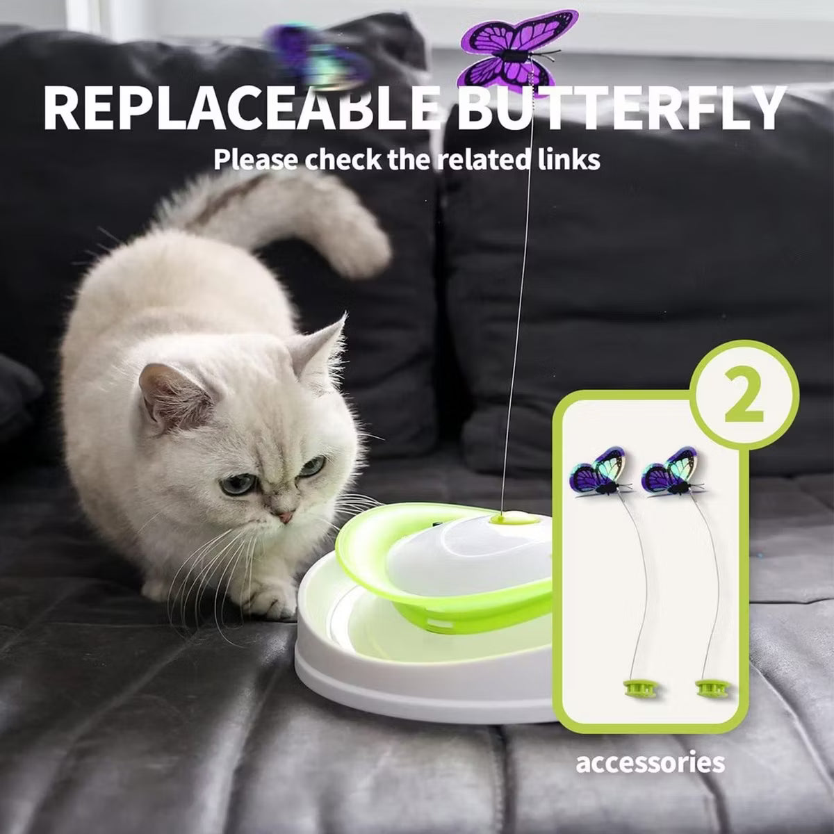Interactive Cat Toy Roll Around Flutter Bug Cat Toys