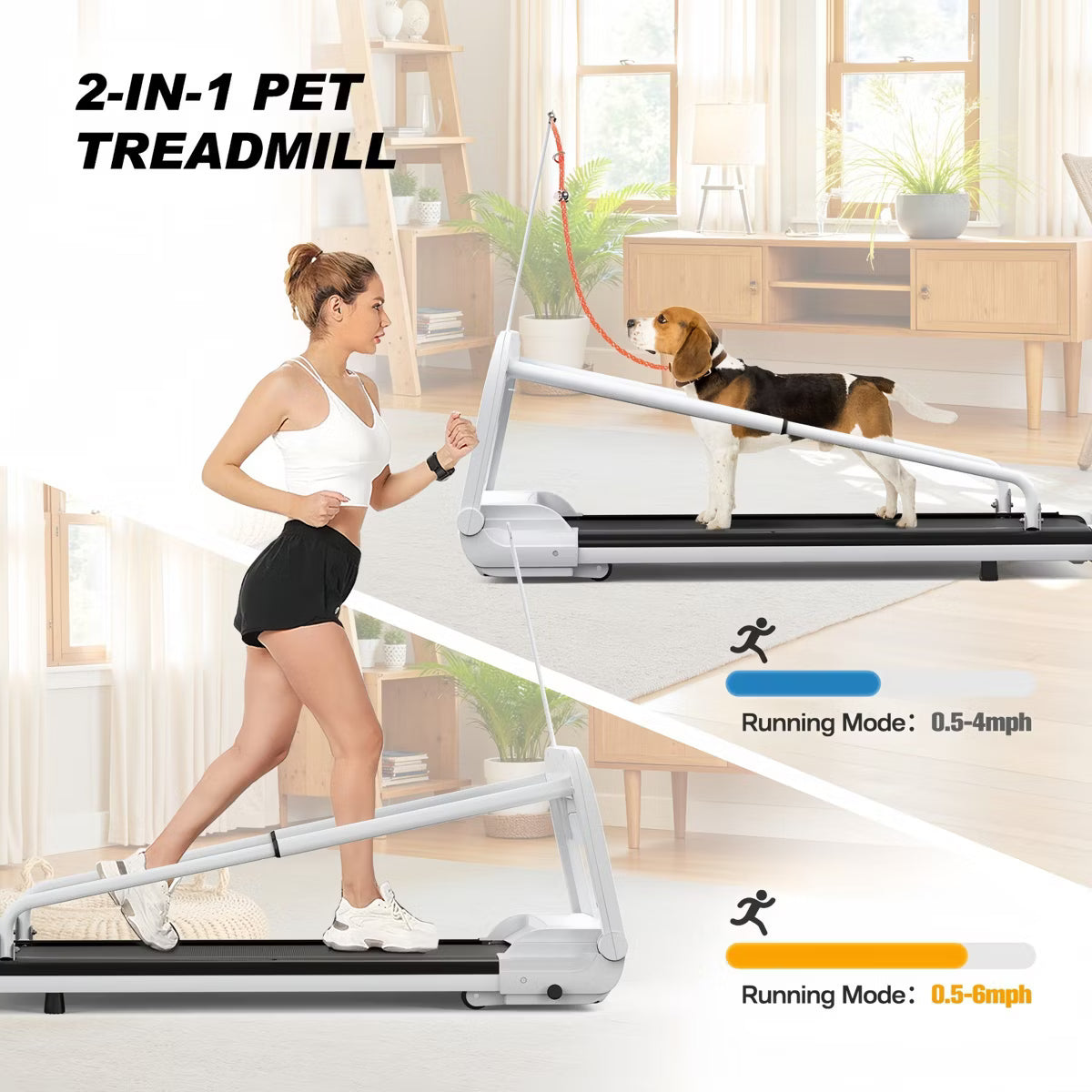 51.18" x 22.05" x 37.08" 2026 New Portable Design Pet Treadmill with Incline