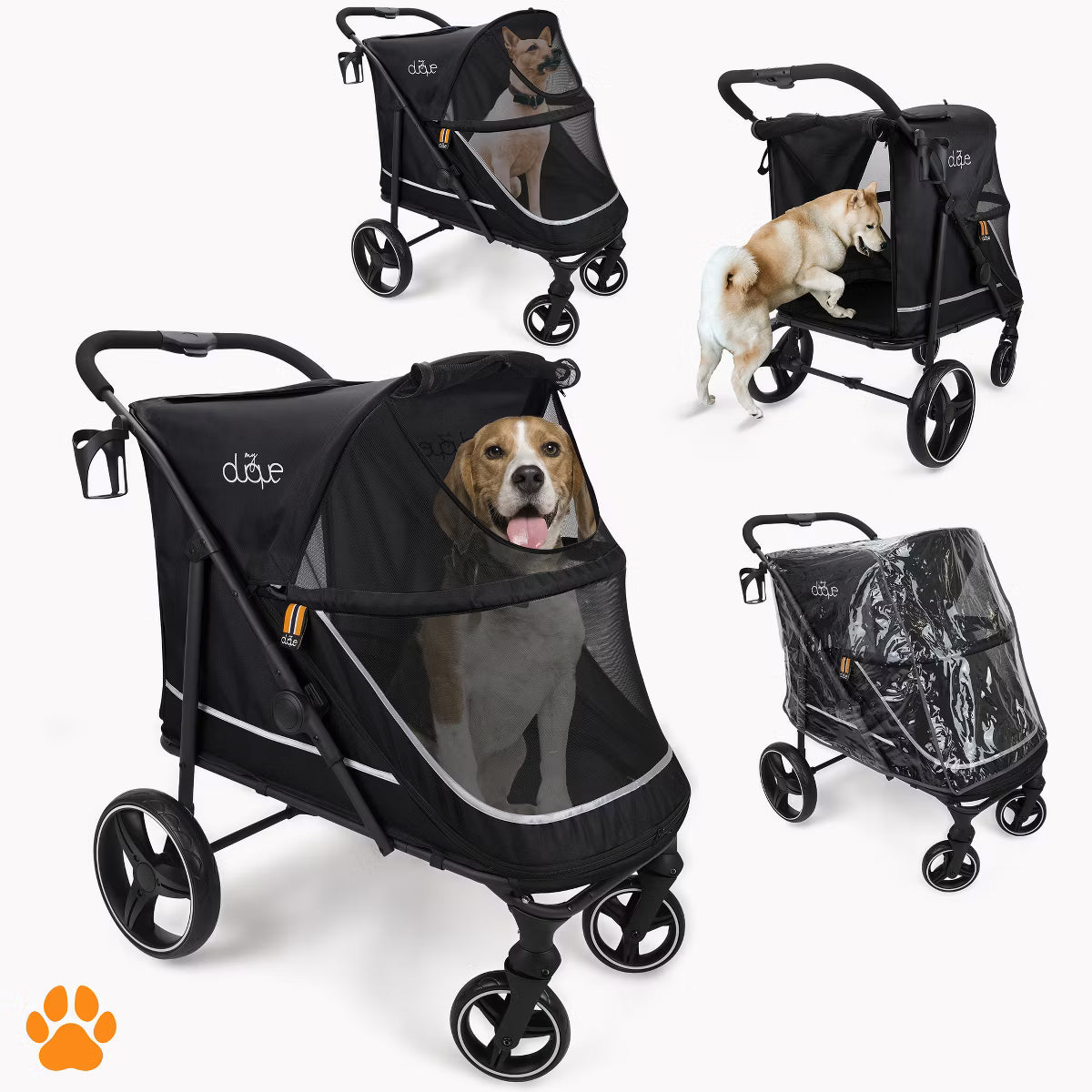 CHAMP Big Raincover Pet Stroller
