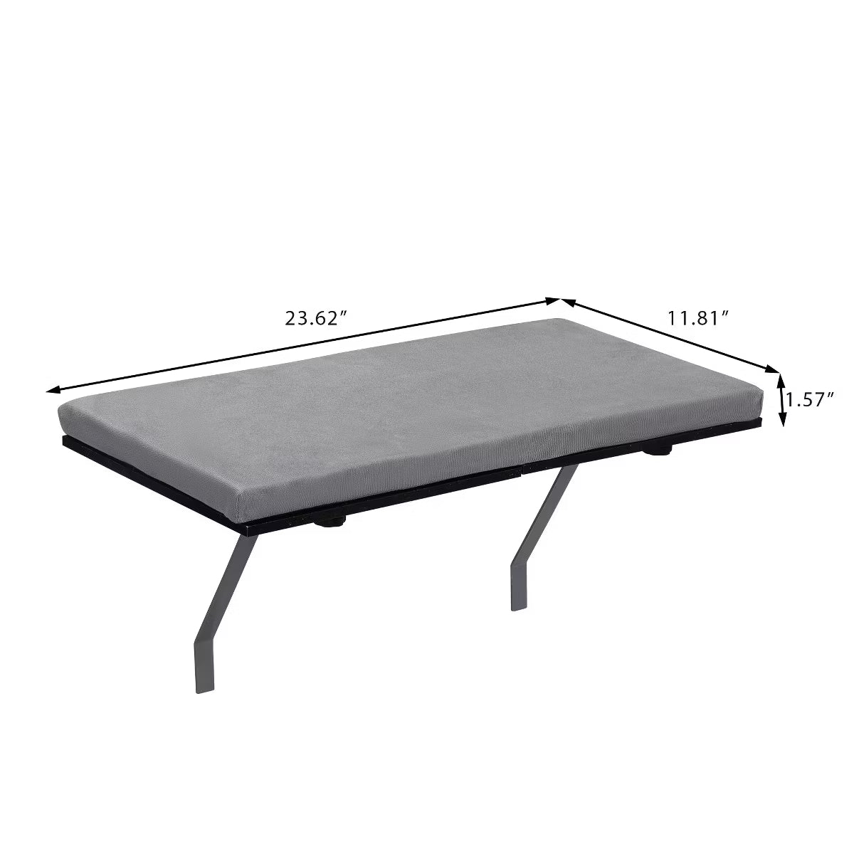 Cat Window Perch with Cushion Bed Cover Metal Frame Large Gray