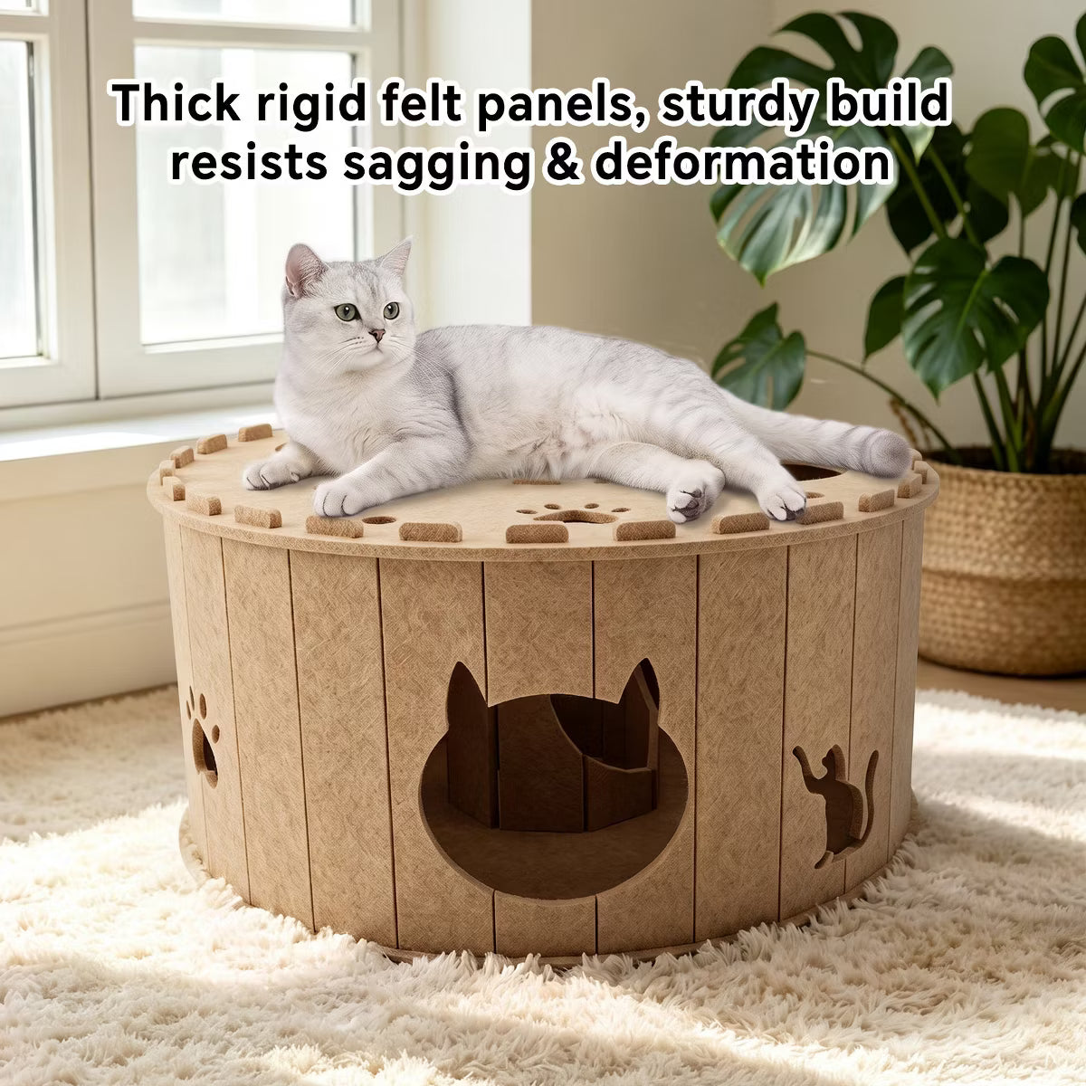 Kitty Cave Tunnel House with Scratching Surface