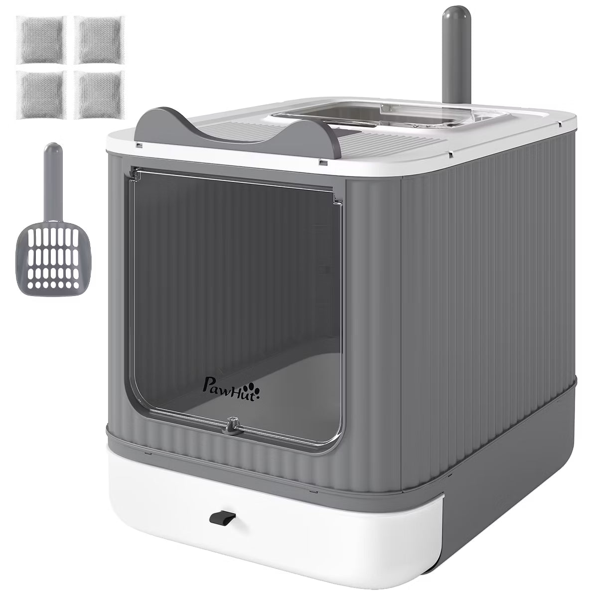 Cat Litter Box with Lid, Enclosed Litter Box for Medium Cats