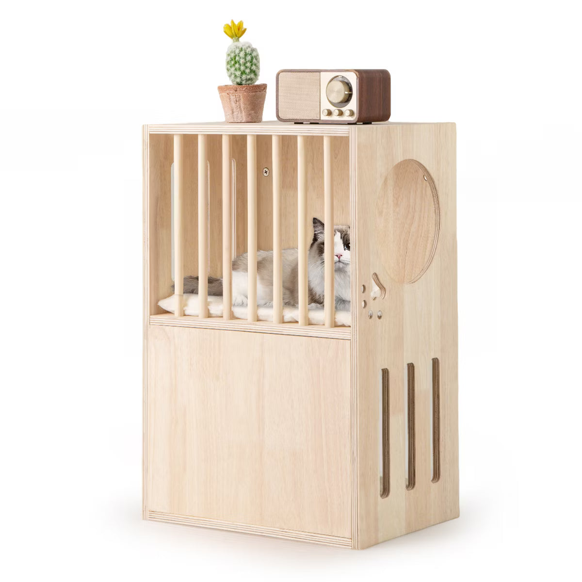 Luxury Wood Cat House Kitten Cage Condo