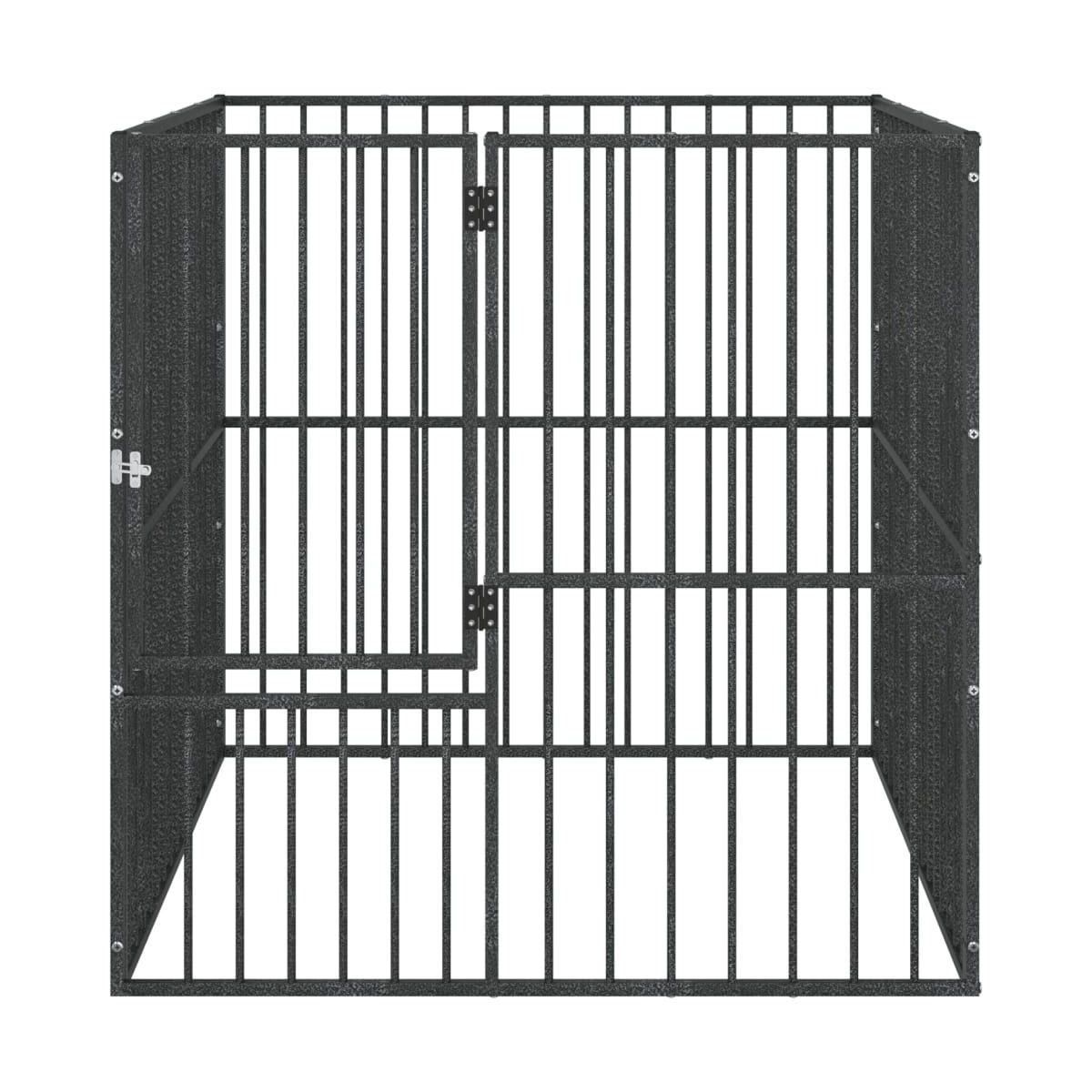 Dog Playpen Black Galvanized Steel 39.4 in Durable Dog Playpen