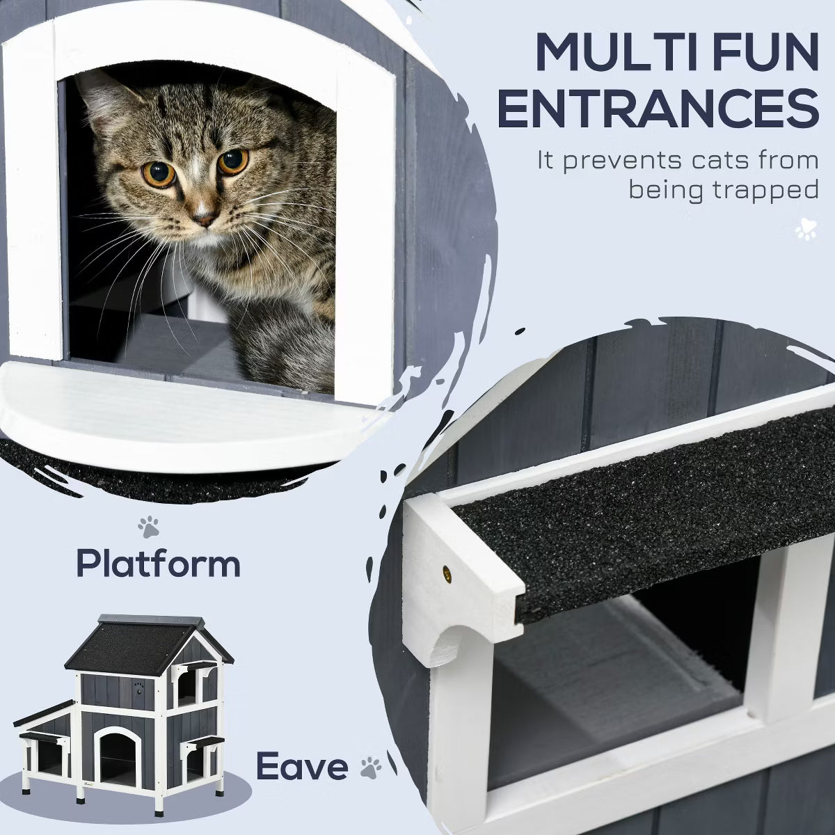 Outdoor Cat House Gray
