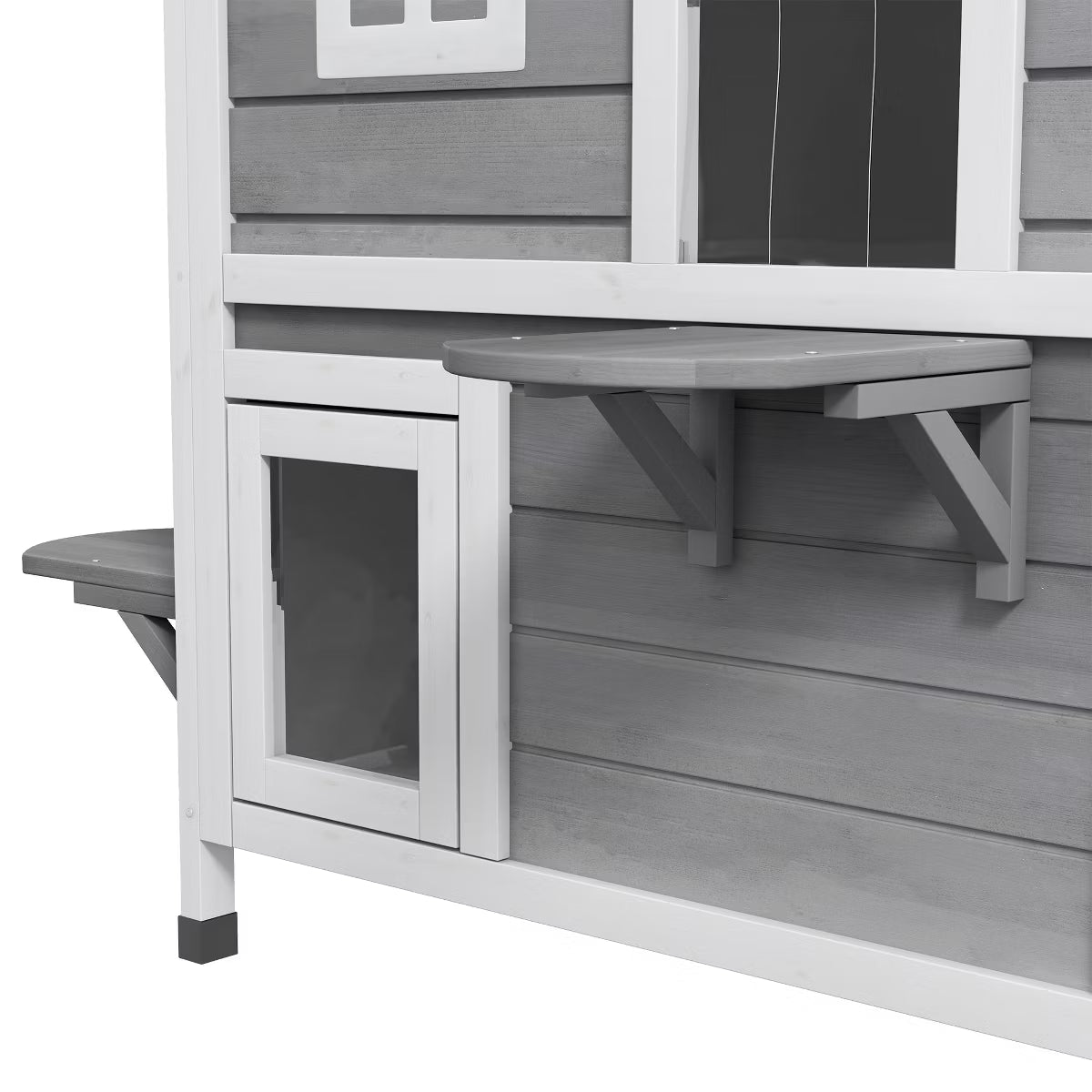 Wooden 2-Story Outdoor Cat House