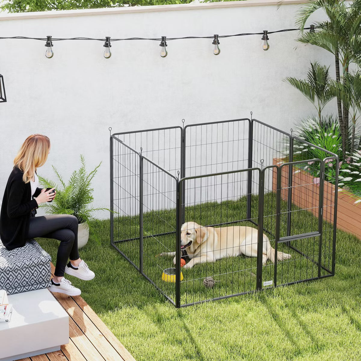 39-Inch Exercise Pen Heavy Duty Dog Playpen Eight Panel