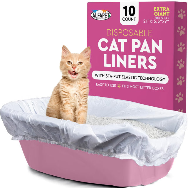 Elastic Cat Litter Box Liners - Extra Giant 10 Count Litter Liners - Fits Litter box Pan Sizes XL